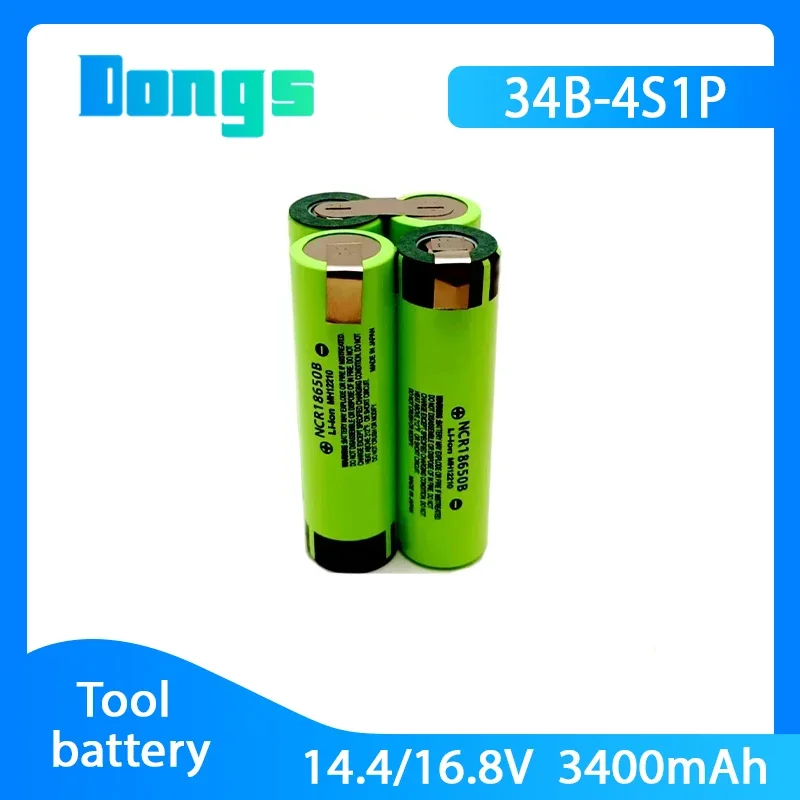 100% New NCR 18650B 3400mAh Battery For 12V 16.8V 21V Battery Screwdriver Battery With Weld Soldering Strip Customize