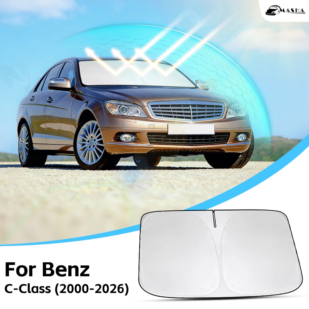 

Солнцезащитный отражатель на лобовое стекло для Mercedes-Benz C-класса W203 W204 W205 W206 2000-2025 2026: Аксессуар для защиты салона автомобиля