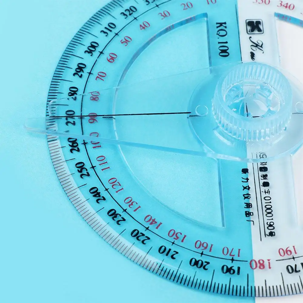 Transparent Portable 360 Degree Drafting Supplies Office Pointer Measuring Tool Protractor Ruler