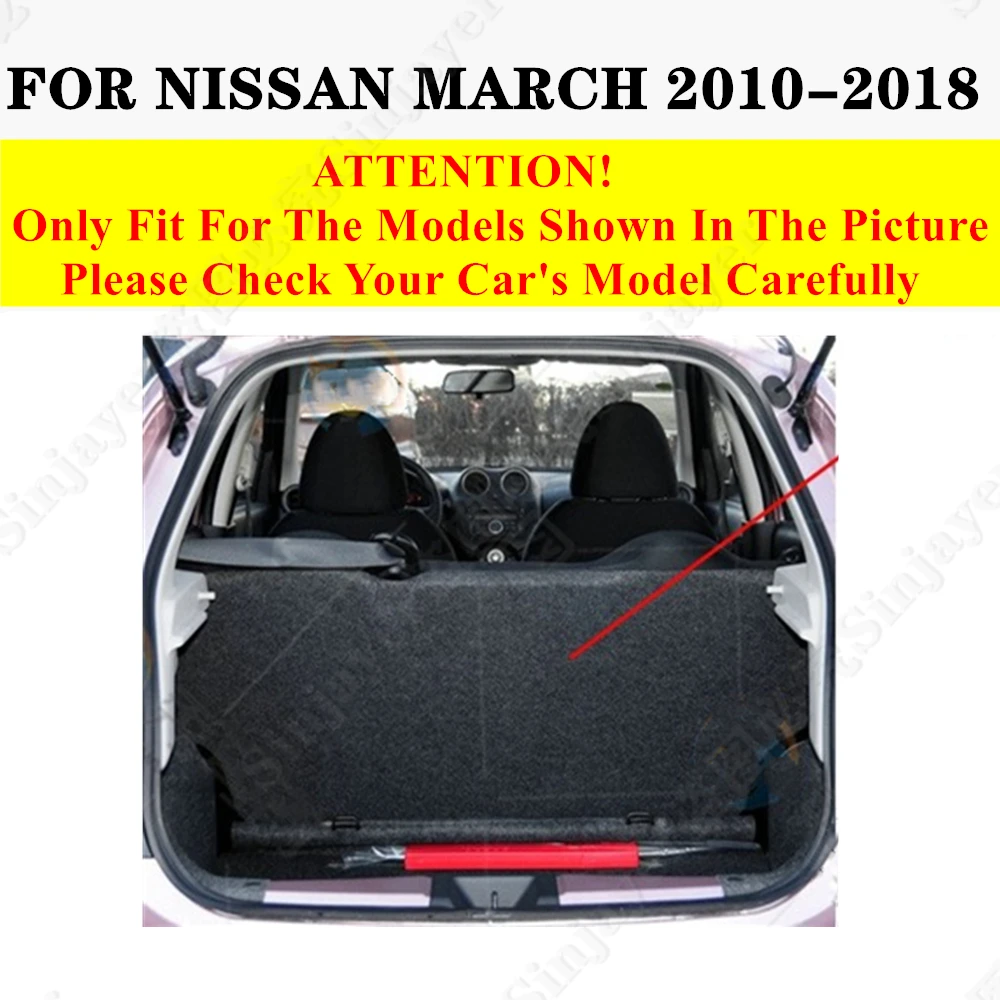 Car Trunk Mat For NISSAN March 2018 2017 2016 2015 2014 2013 2012 2011 2010 Rear Cargo Cover Carpet Liner Tail Boot Luggage Pad