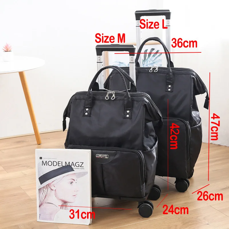 Universal Wheel Bag on Wheels Travel Suitcase Luggage Foldable Multicuntion Trolley Bag Female Large Capacity Backpack X102C+