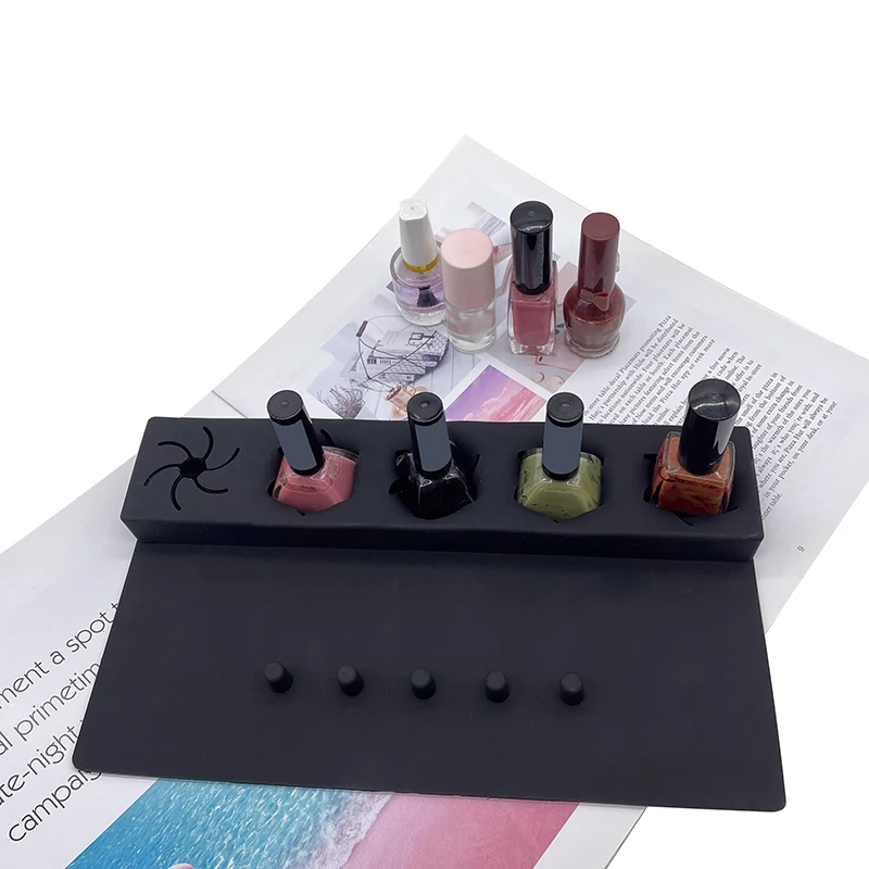 Porte-vernis à ongles en silicone antidérapant, base de bouteille de vernis à ongles, support de salon, assistant manuel pour la maison, outils de manucure bricolage