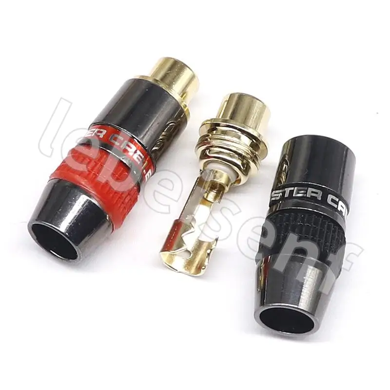 2pcs/1pairs monster Copper gold-plated RCA female plug Lotus solder plug audio and video extension socket RCA wiring female