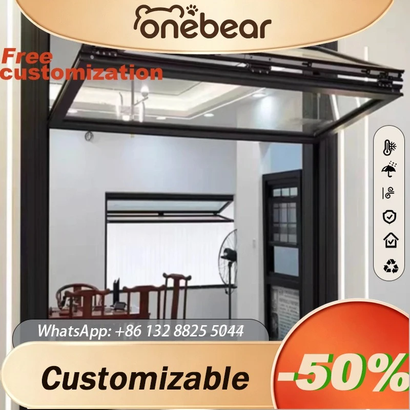 Any Size Custom Aluminum Alloy Up Down Folding Window Sliding Hanging Fence Window Double Hung Vinyl Window