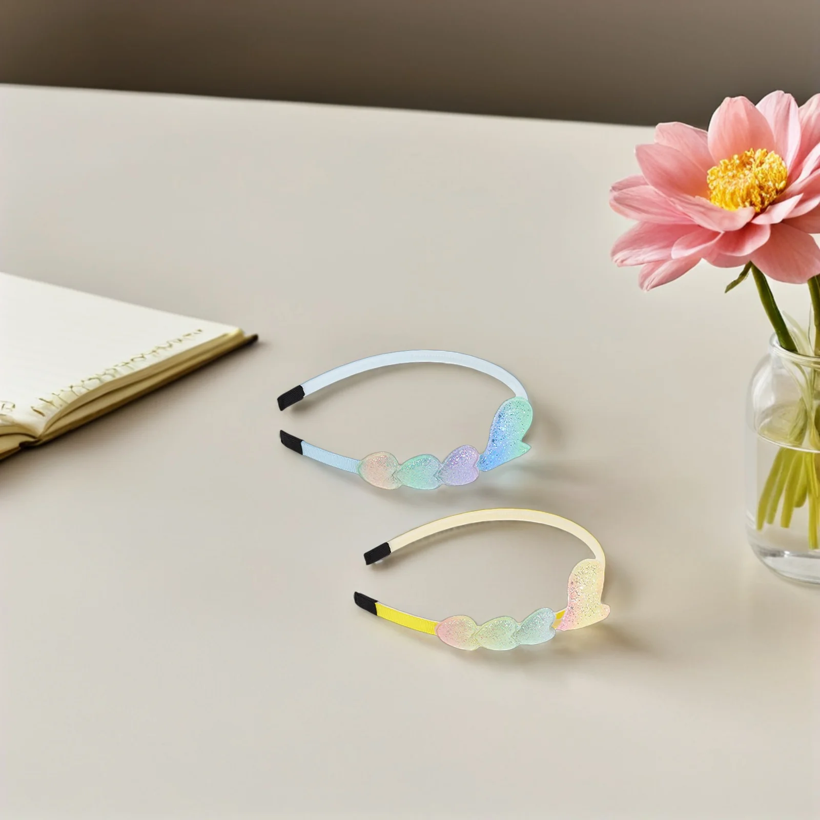 

6Pcs Colorful Gradient Heart Headbands Lightweight Comfortable Hairbands Accessories for Party Daily Wear