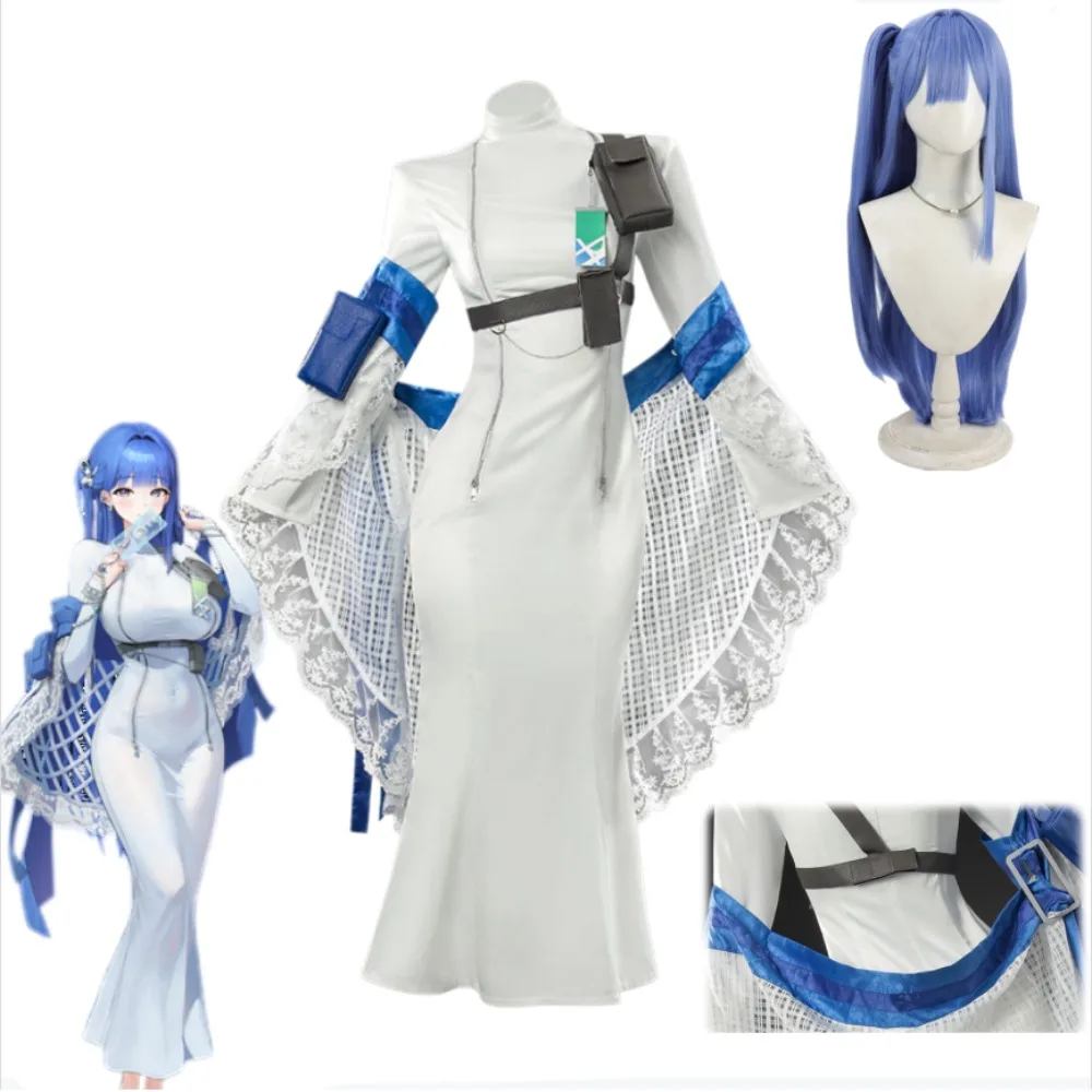 

Arcana White Elegant Dress Cosplay Costume Full Set Adult Women Halloween Anime Convention Carnival Party Outfit High-quality
