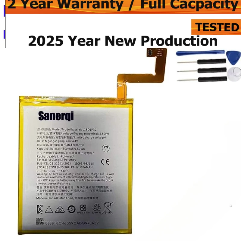 Brand-New Battery L18D1P32 For lenovo M10  ZA48/TAB TAB/TB-X605F X505X/L/F 4850mAh Battery