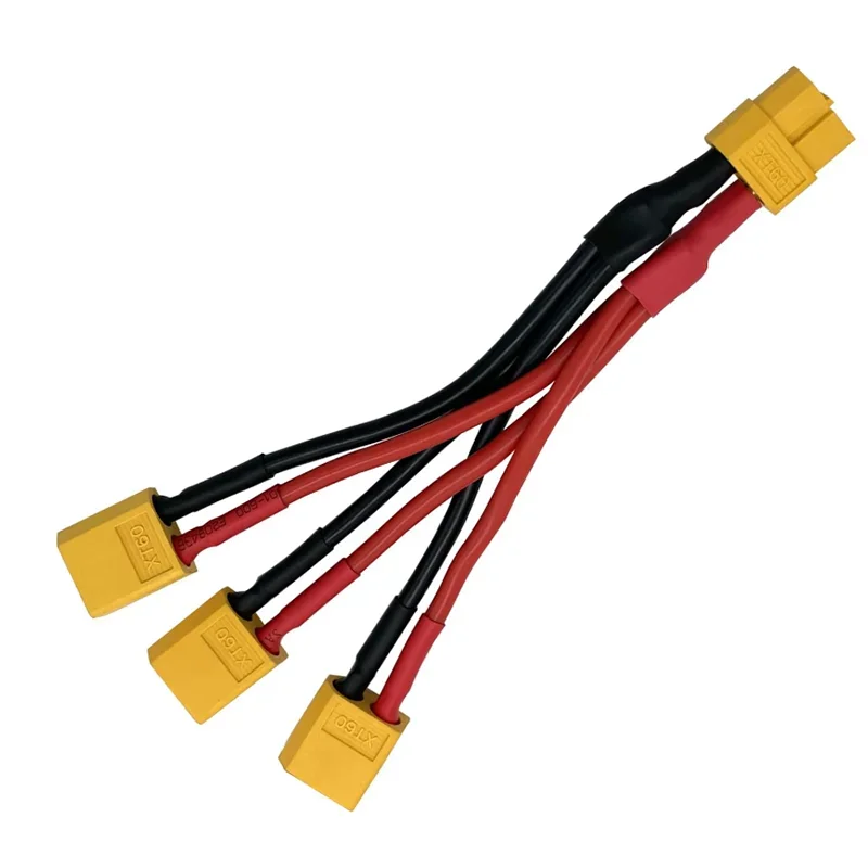 XT60 Parallel Battery Connector Male/Female Cable Dual/ 3-Way Extension Y Splitter 14AWG 10cm Silicone Wire for RC Battery Motor
