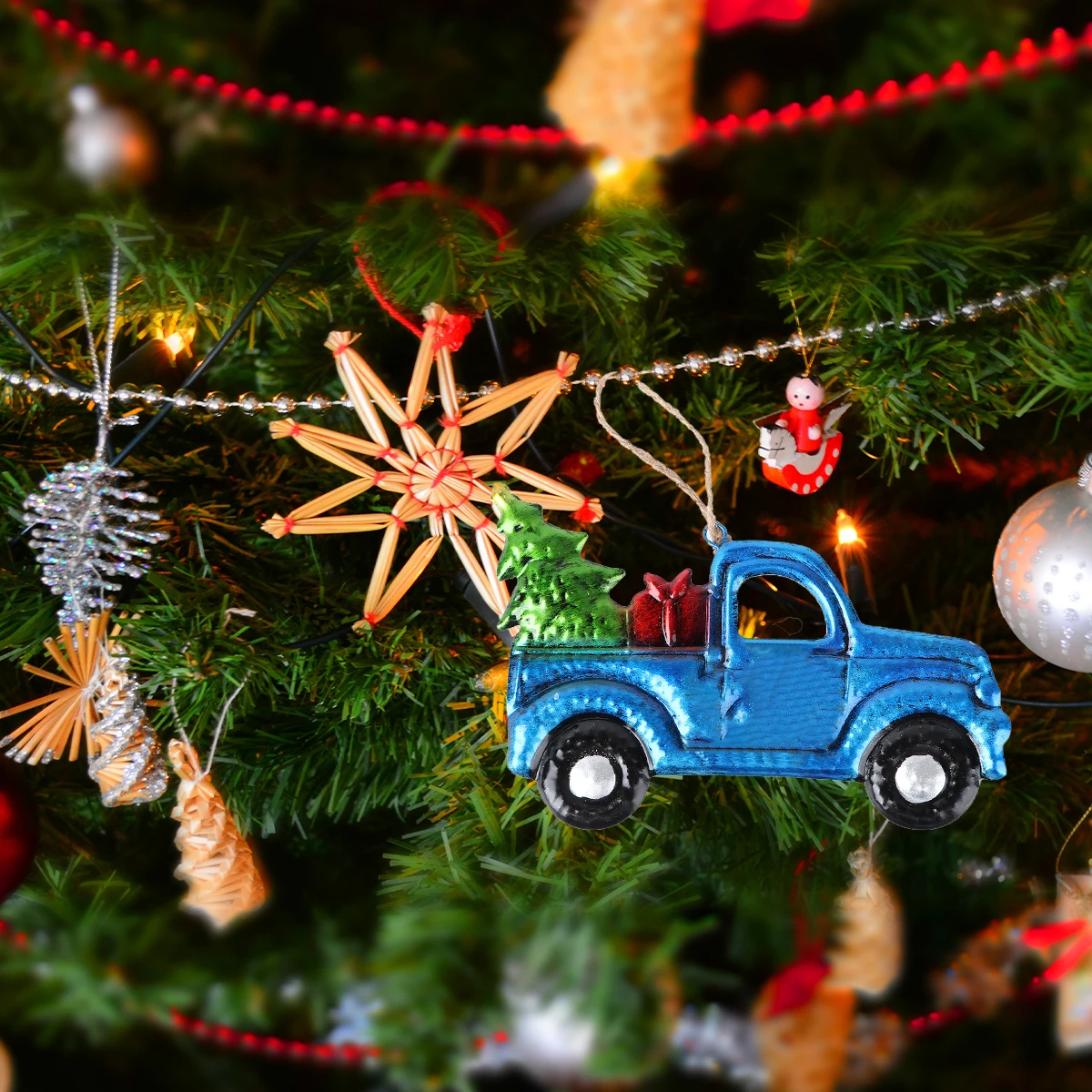 

Christmas Car Pendant naments Materials Hanging Decoration Christmas Tree Adornment Home Party New Year Festival