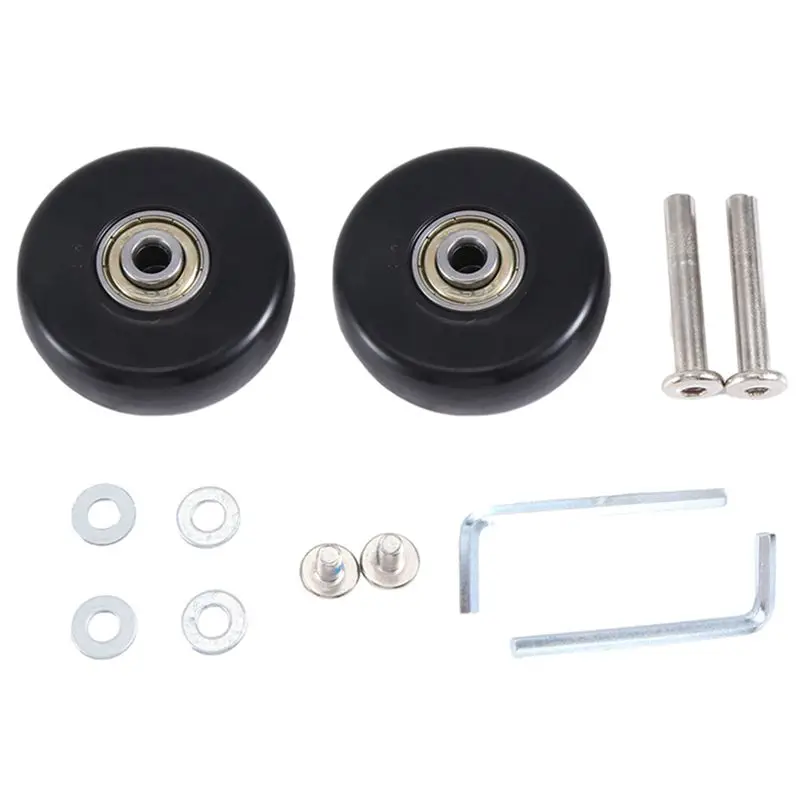 

НОВИНКА - Комплект из 2 сменных колес для чемоданов, поворотные колесики с черными подшипниками, ремонтные комплекты