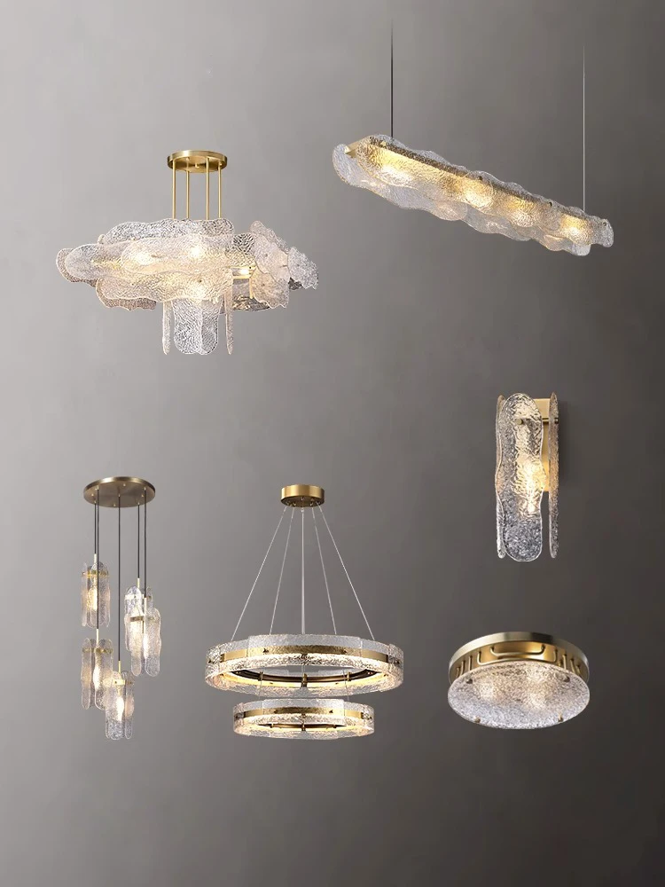 New Designer Water Wave Glass Series Led Hanging Chandelier Pendant Light Suspension Luminaire Lampen