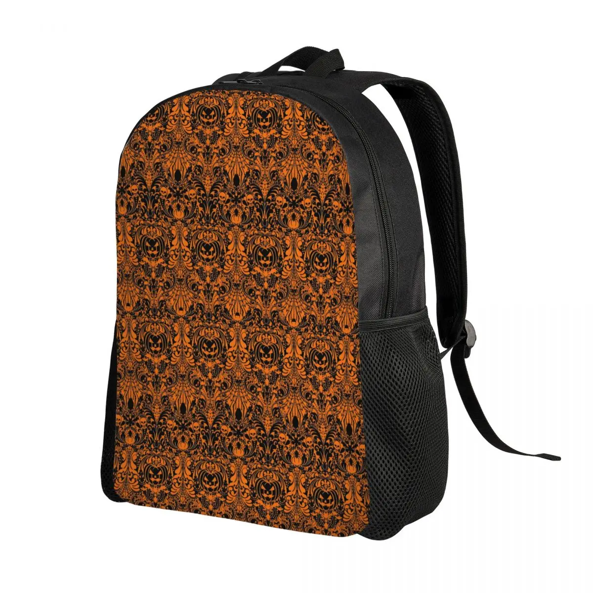 Custom Spooky Halloween Jack O'lanterns Spiders Travel Backpack Women Men School Computer Bookbag College Student Daypack Bags