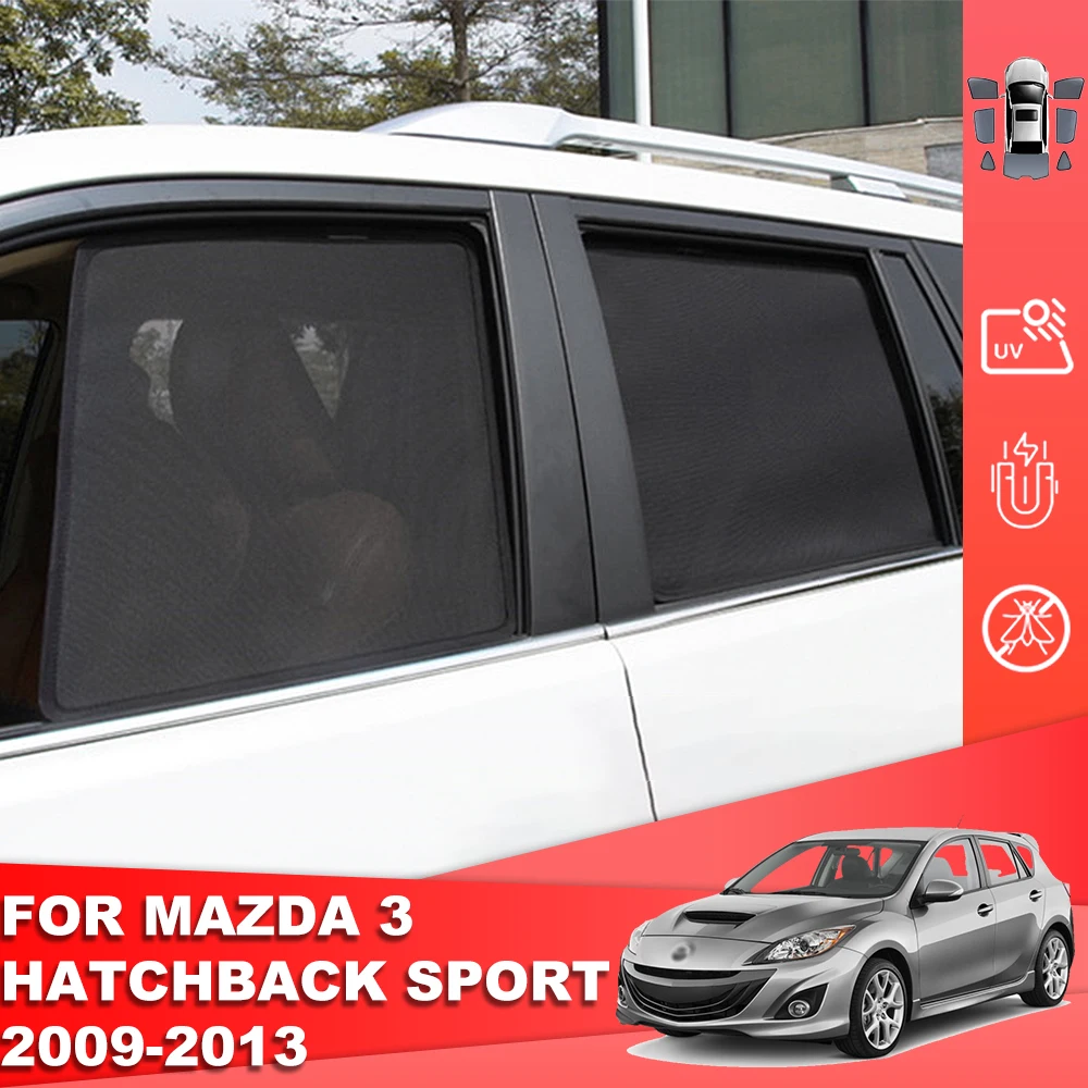 

For Mazda 3 BL Mazda3 Hatchback 2010-2013 Magnetic Car Sunshade Front Windshield Curtain Rear Side Baby Window Sun Shade Visor