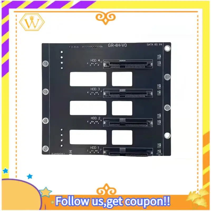 Latest-6Gbps SSD HDD SATA5.1 Hard Disk Drive Backplane Nas Storage Card Server Expansion Board SATA To 4-Disks Adapter 2 X 4D