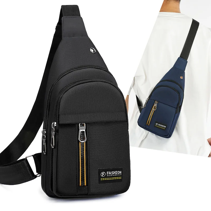 رجل حقائب الصدر عالية الجودة الرجال كتف واحد حقيبة كروسبودي سعة كبيرة الرياضة في الهواء الطلق الترفيه موضة حقيبة صغيرة على ظهره الرجال