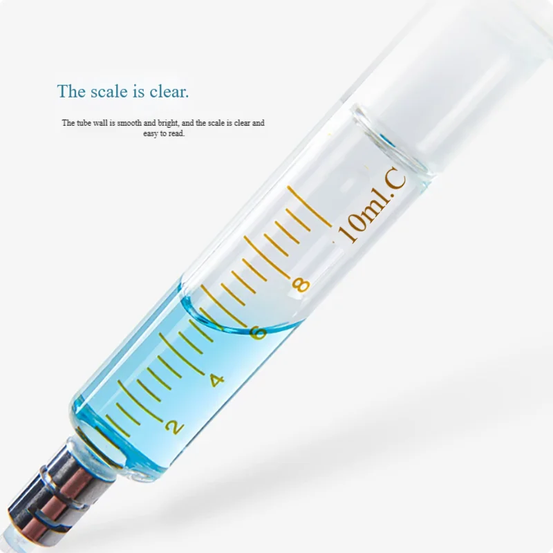 1PCS Glass syringe laboratory industrial use 1ml2ml5ml10ml100ml blue core syringe ink sampling dispenser