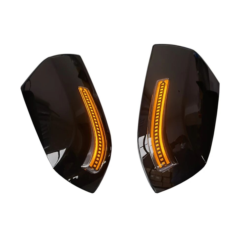 One Pair ABS Side Rearview Mirror Cover For Toyota Tundra 2007-2021 With Sequential Dynamic LED Light Turn Signal Light