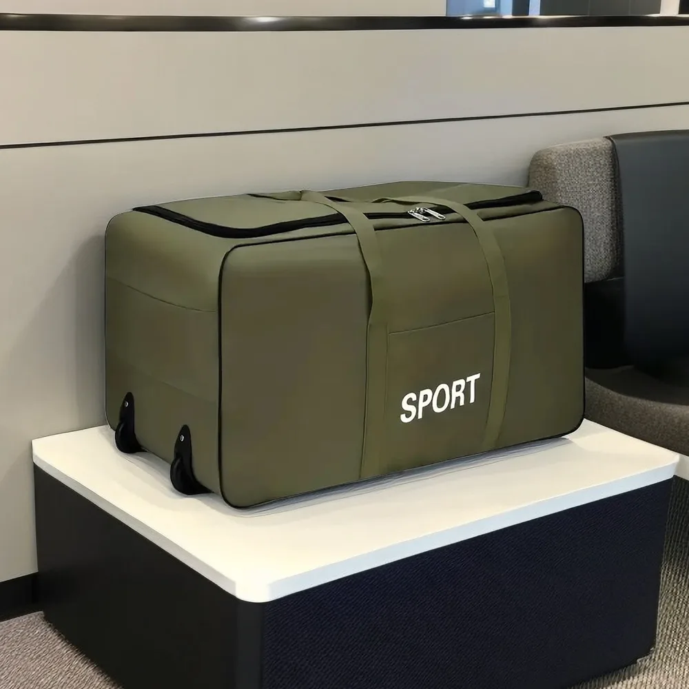 حقائب عجلات قابلة للطي حقيبة تخزين الأمتعة مع عجلات سعة كبيرة تحمل على حامل الحقائب حقيبة عربة قابلة للتوسيع