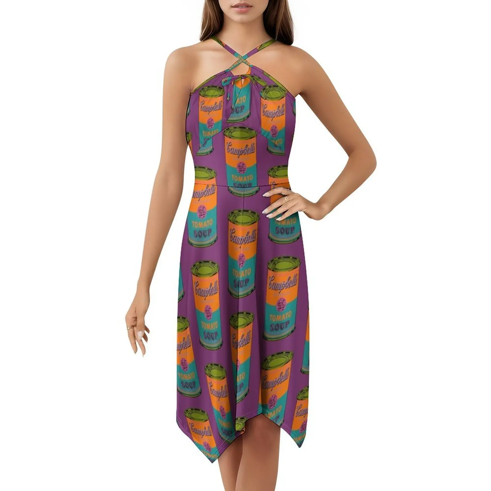 Warhol حساء الأزهار سموك فستان للنساء الربيع الصيف فستان كاجوال للحزب Warhol Popart البوب الفن حساء يمكن الملابس النسائية #5