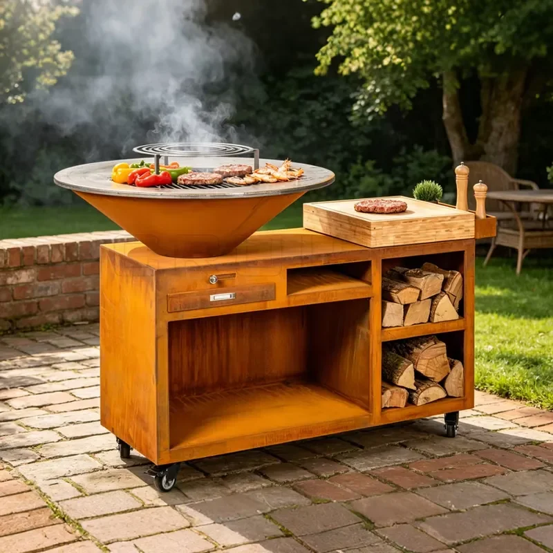 Steel Bbq Set/outdoor Charcoal Bbq Grill Metal Barbecue Fire Pit