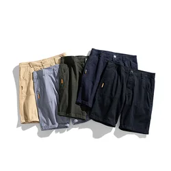 Pantalones cortos transpirables hasta la rodilla para hombre, Shorts de Safari, informales, lisos, holgados, estilo japonés, Verano