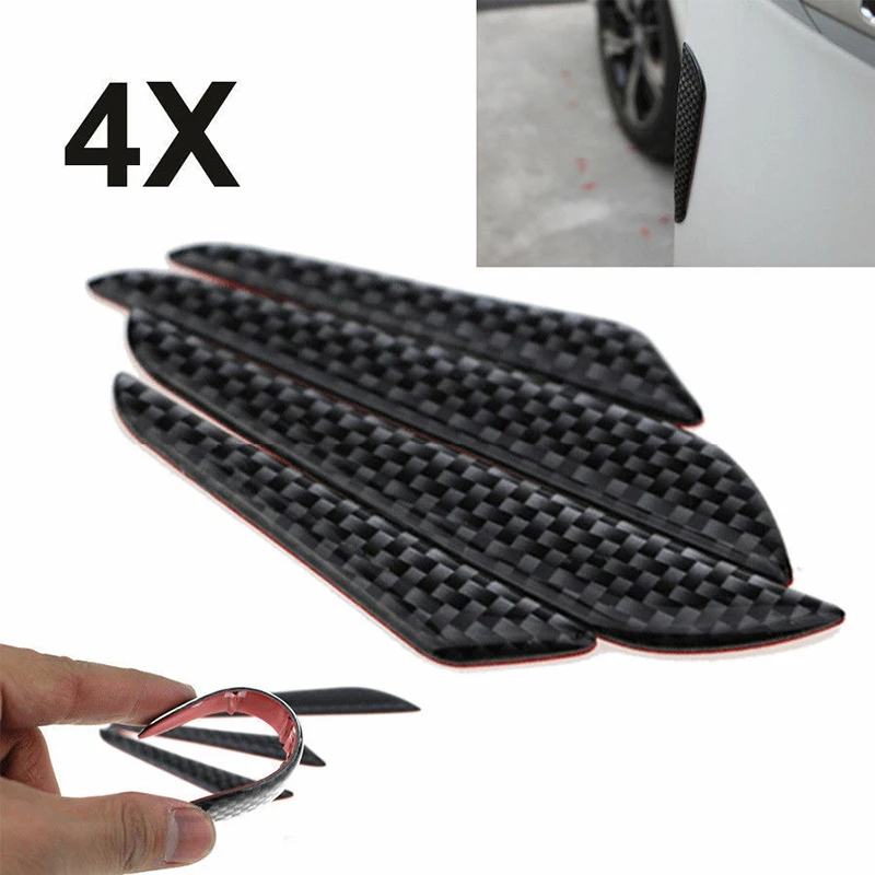 

4x Anti-collision Trim Carbon Fiber Car Door Edge Guard Strip Protector Bumper
