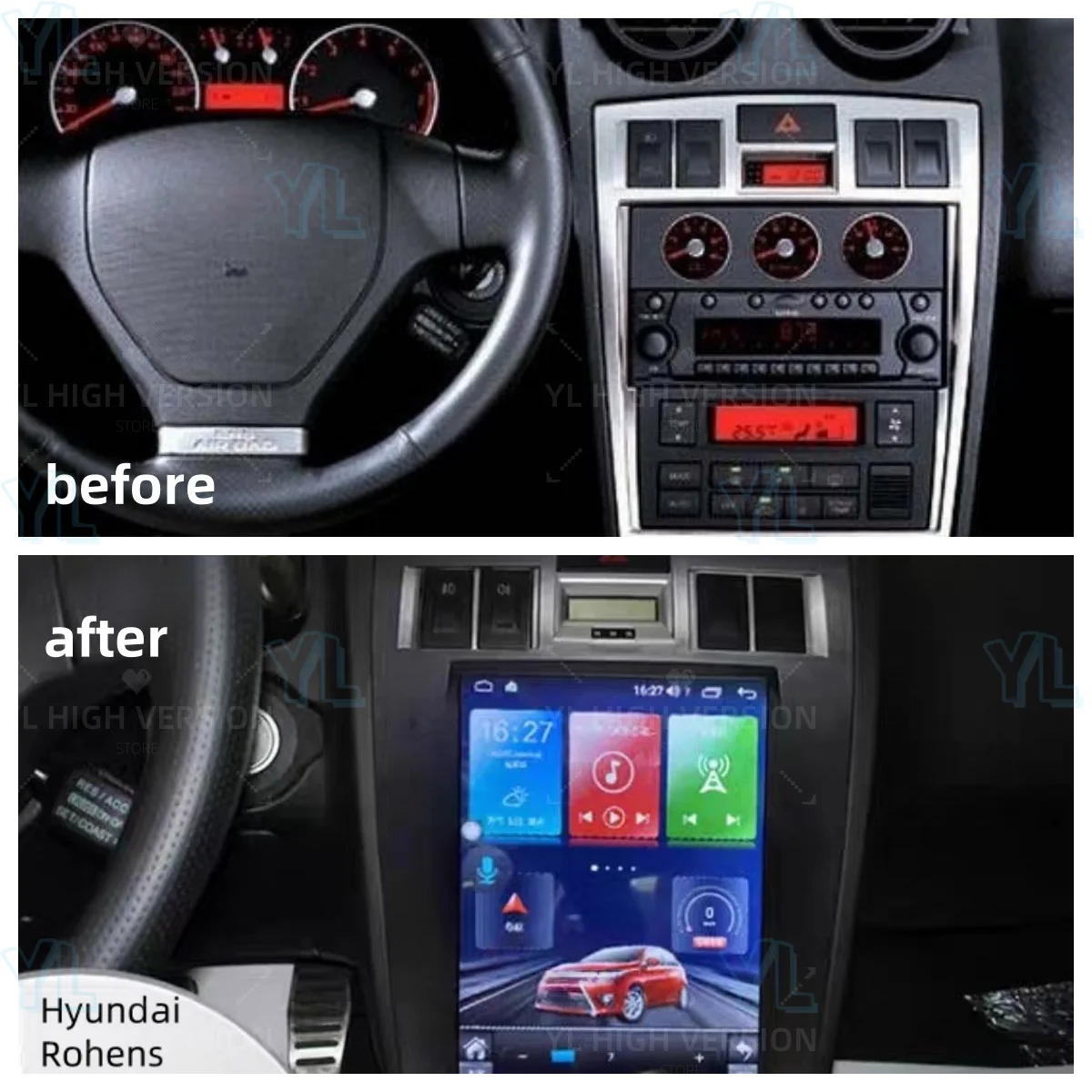 

Новое обновление для Hyundai Rohens Genesis Coupe 2005-2008 Carplay Android 13, автомобильная стереосистема, мультимедийная GPS-навигация, авто аудио