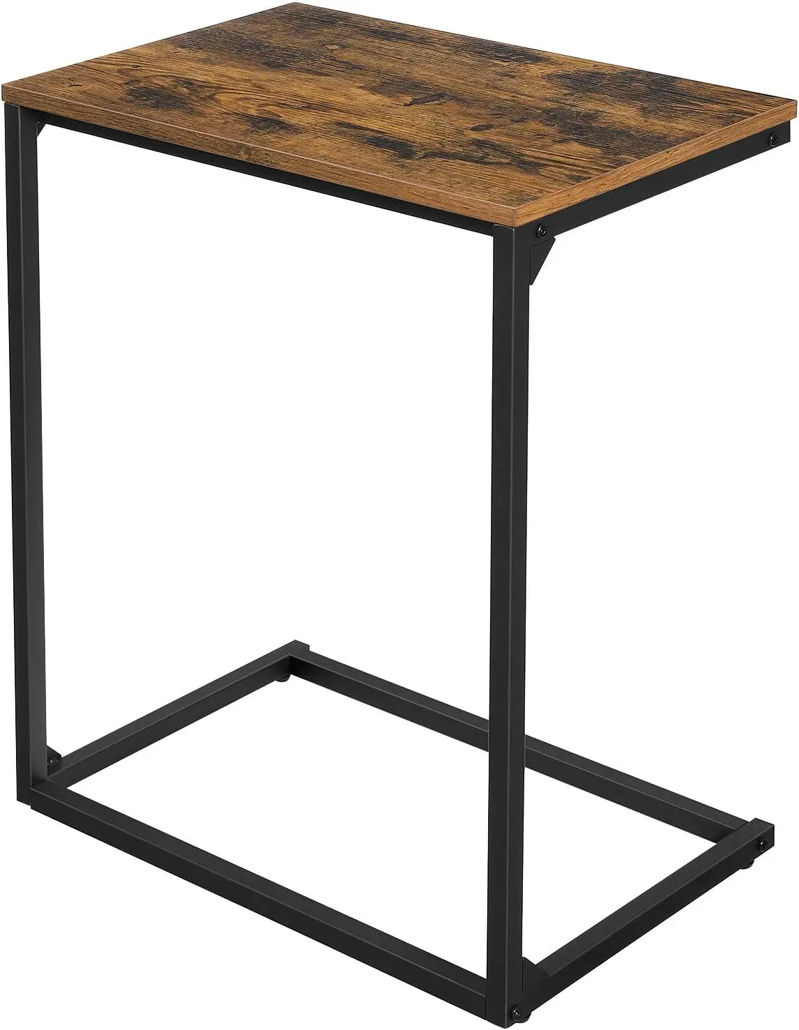 C Shape End Table, Small Coffee Table for Couch Or Sofa, Industrial Side Table in Living Room, Bedroom