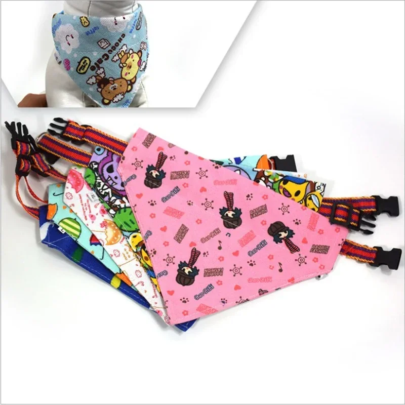 Cute Pet Dog Cat Scarf Collars Adjustable Puppy Triangular Bandana Bandage Dog Cat Tie Collar Neckerchief Necklace 1pc