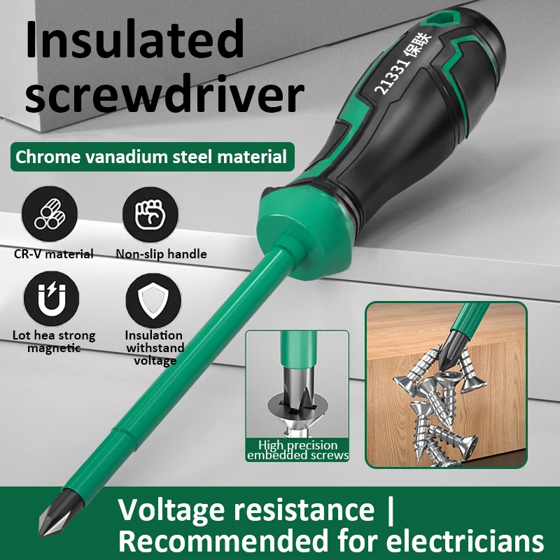 

Изолированная отвертка, шлицевая крестовая гайка, магнитный винтовой ключ, нескользящая ручка, электрик, профессиональный ремонтный ручной инструмент