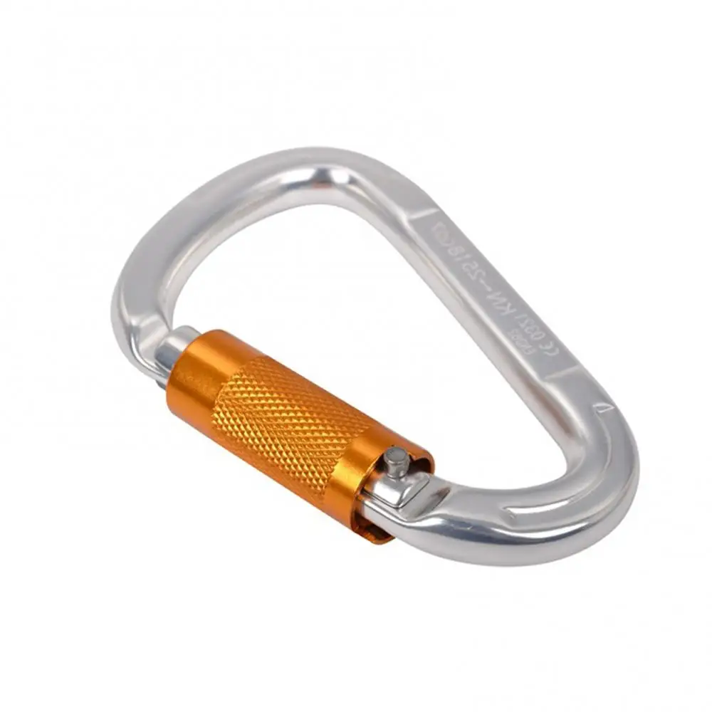 Rock Climbing Auto Locking Clip 25KN Climbing Carabiner D Shape Mountaineering Buckle Hook Safety Outdoor Climbing Carabiner