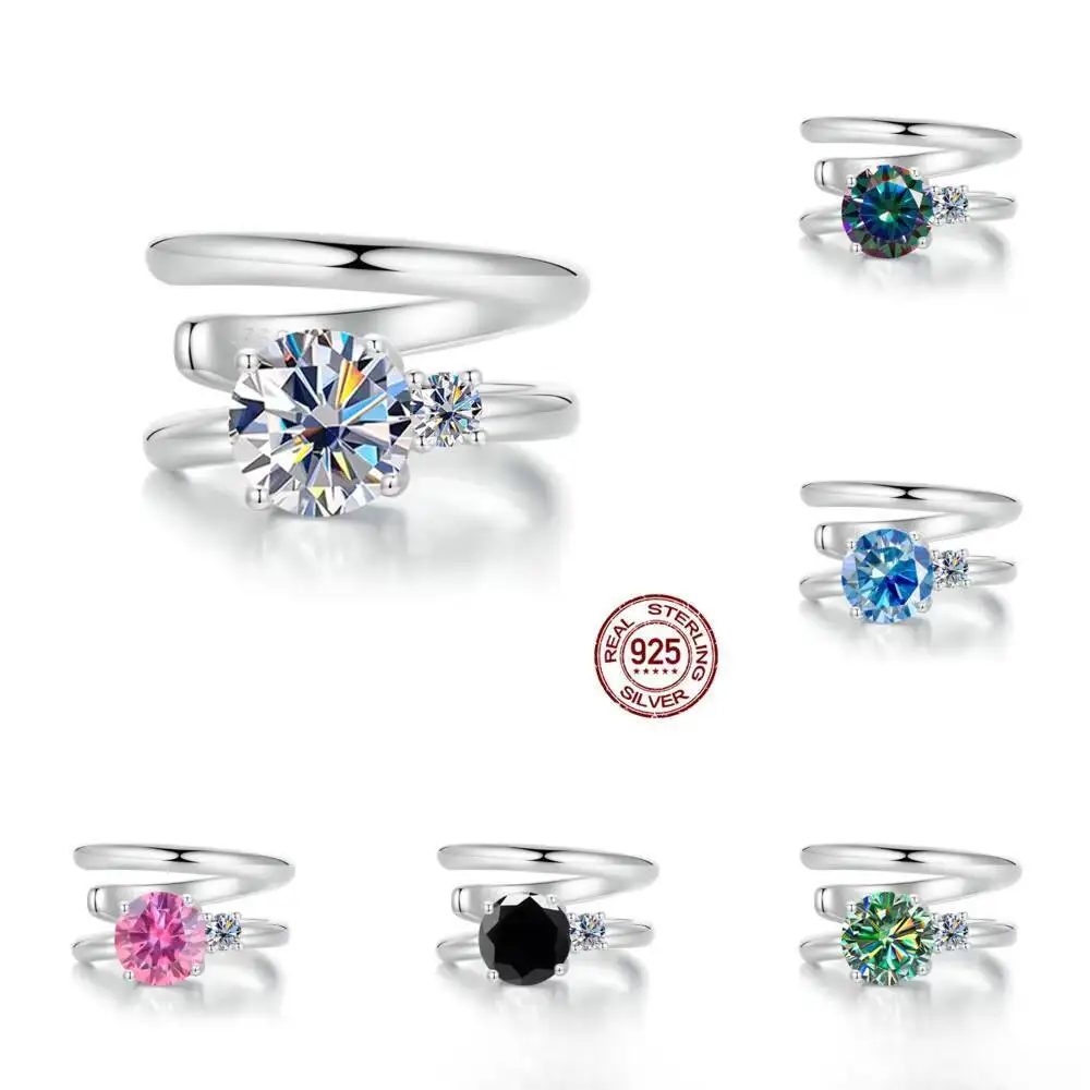 Taoyu 0,5 ct Moissanit-Clip-Ohrringe mit ausgezeichnetem Schliff für Damen, glänzende, doppellagige Ohrclips, edler Schmuck aus S925-Sterlingsilber – Detail 2