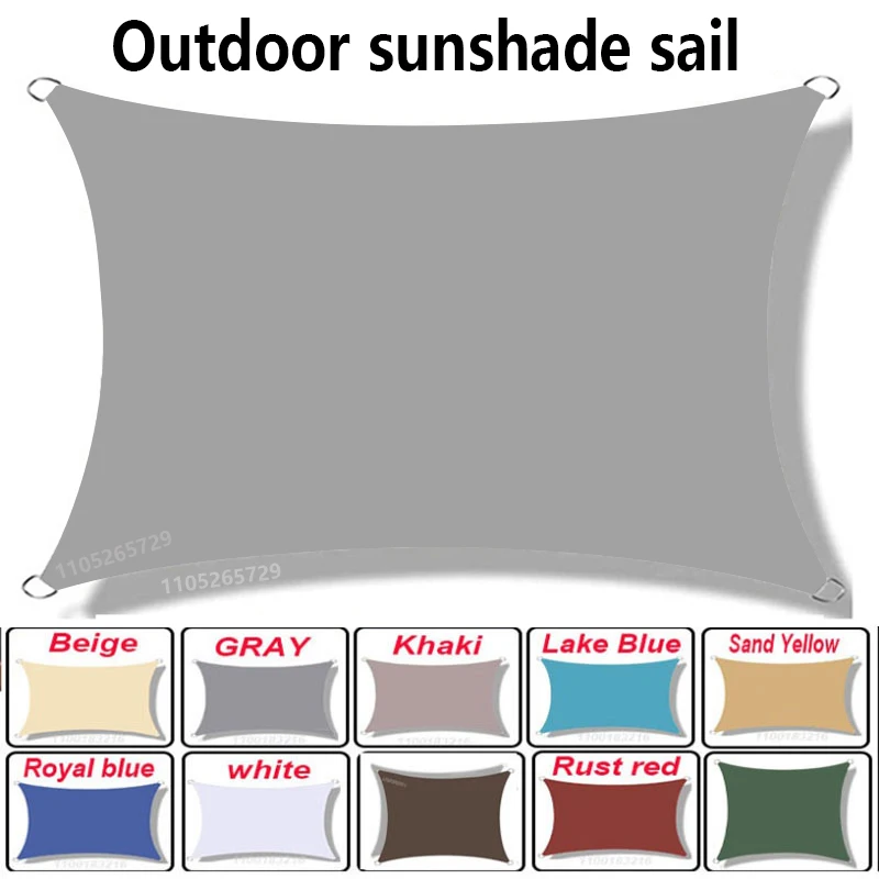17-farbiger Outdoor-Sonnenschutz-Segel, Polyester Wasserdicht und UV-beständig, Sonnenschirm, Sonnenschutz-Regenschirm, Verwendet für Te