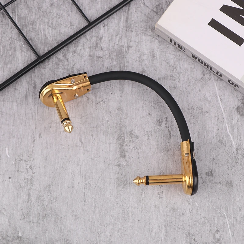 Cable de conexión para guitarra, 15/30CM, 1/4 ", ángulo recto, línea de Audio sin oxígeno para efectos de guitarra, Pedal, instrumentos, enchufe Jack, 1 ud.