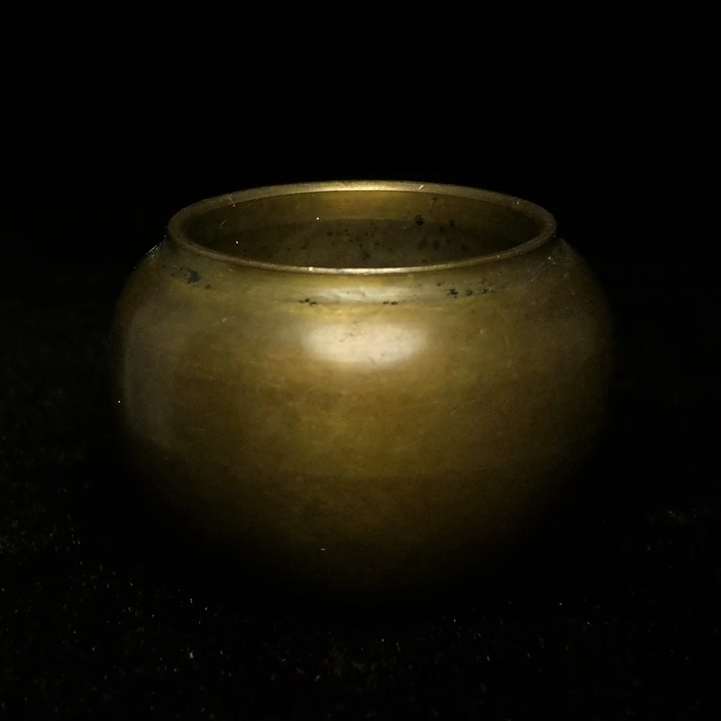 YIZHU CULTUER ART Size 4.5 × 3 cm Old Chinese Bronze Carving Buddhism Buddha small Incense censer Collection