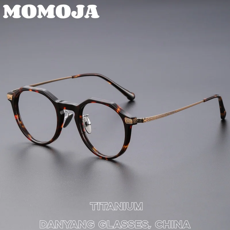 momoja-retro-round-frame-glasses-frame-fashion-pure-titanium-comfortable-frame-men-and-women-optical-prescription-glasses-n-402