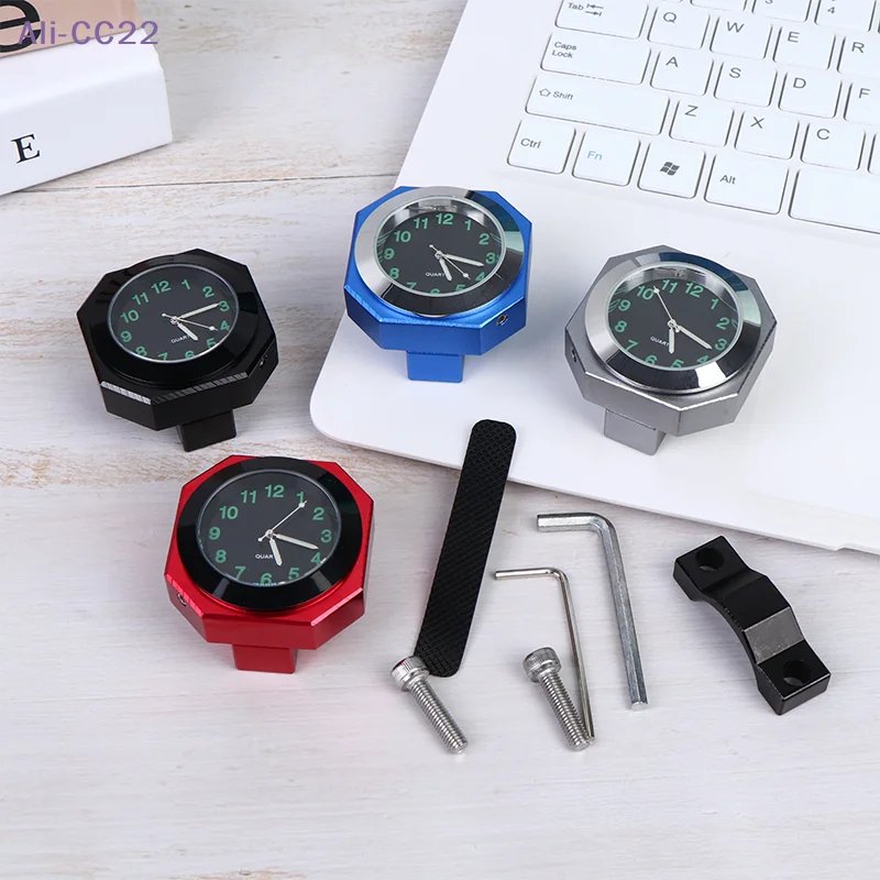 

【CC22】Motorcycle Quartz Clock Waterproof Electronic Clock Handlebar Mount For Bicycle Motobike Gauge Instrument Accessories