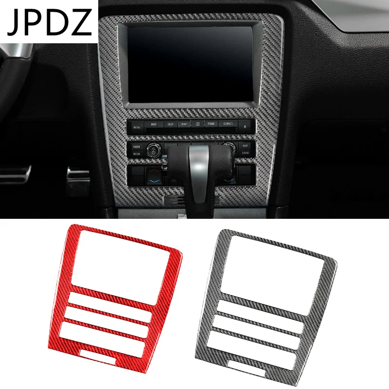 

Car Interior Carbon Fiber Air conditioning Control Panel Cover Stickers Trim For Ford Mustang 2009-2013 car accessories