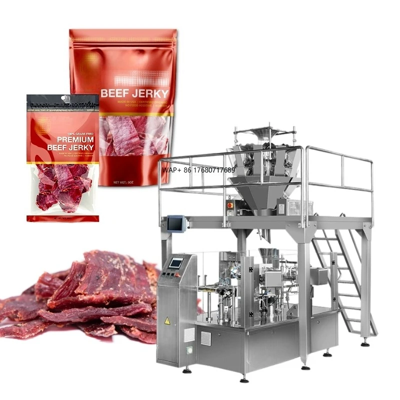 

Automatic Standing up Pouch Zipper Bag Beef Jerky Mini Doypack Packing Machine