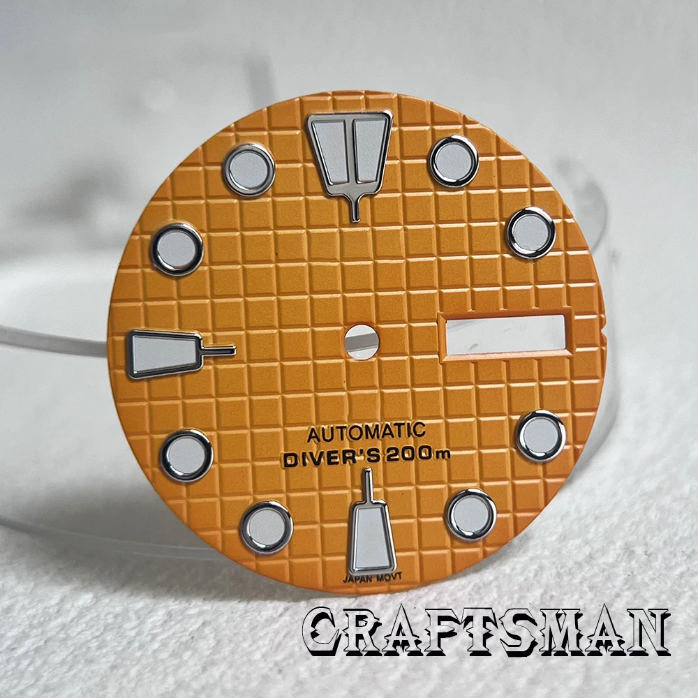 28.5mm 3d waffle em forma de relógio dial acessórios adequados para nh36 nh35 relógio movimento dial modificação tendência acessórios