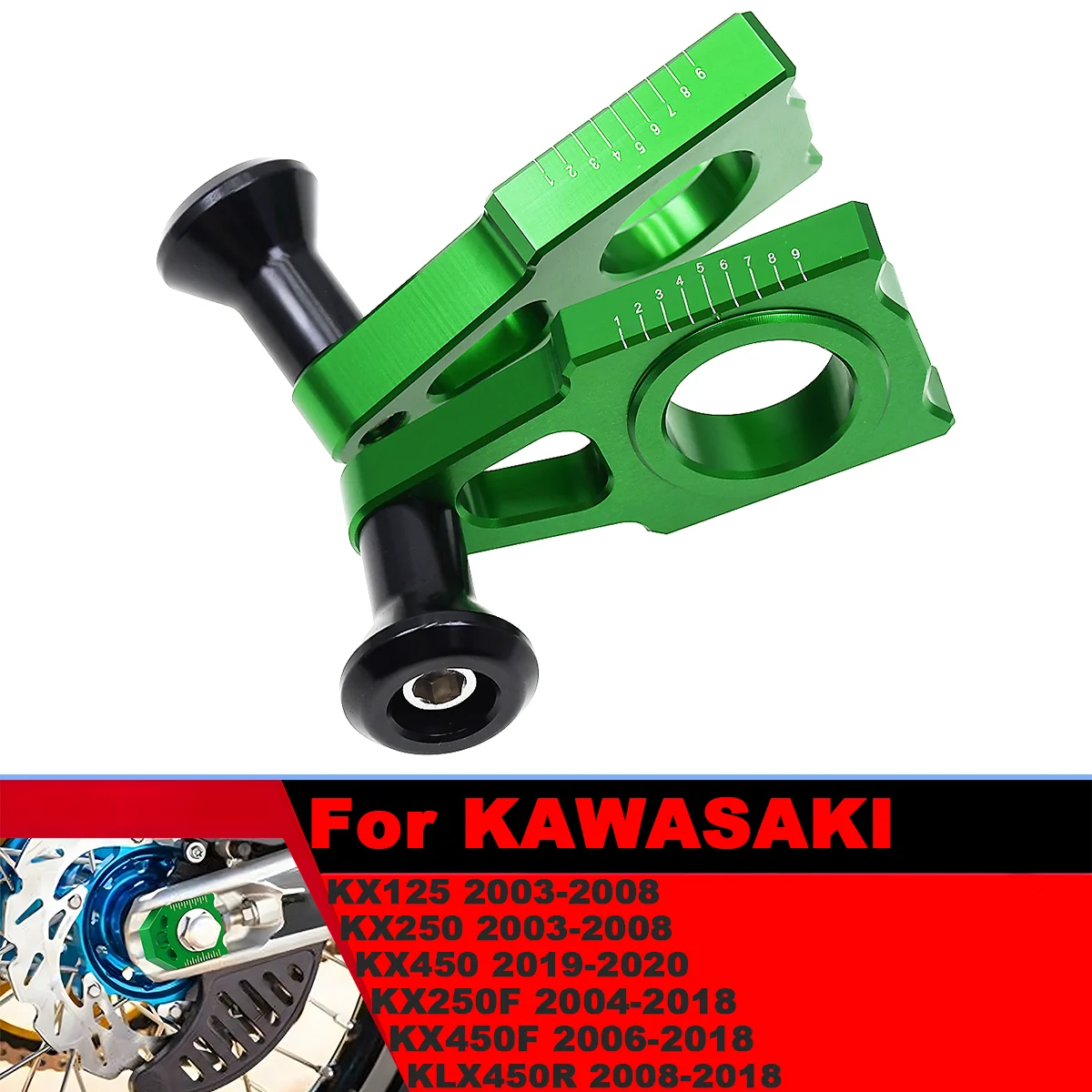 

Motocross CNC Rear Chain Adjuster Axle Block Protection Cap For Kawasaki KLX450R KX125 250 250F 450F For Suzuki RMZ250 450 450Z