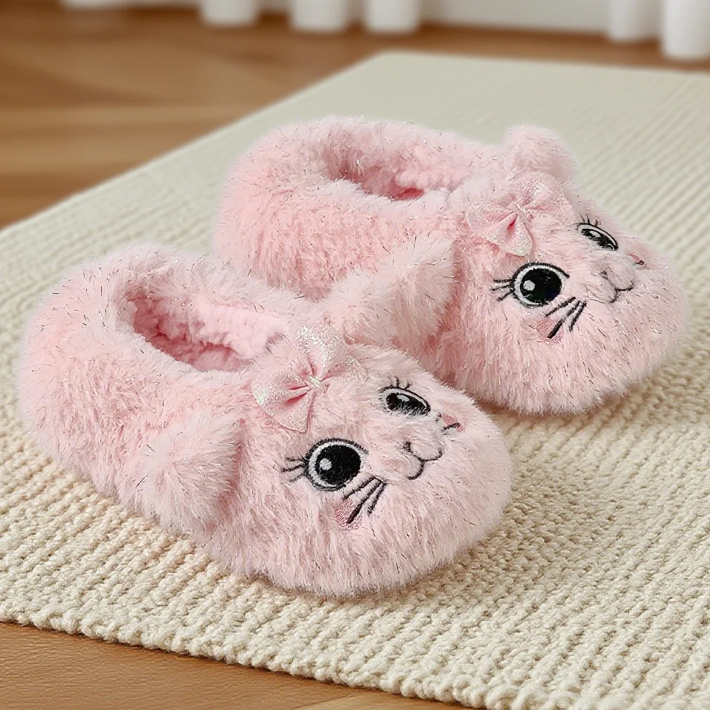 

Домашние детские осенне-зимние теплые детские хлопковые туфли на мягкой подошве, детские хлопковые тапочки с милыми героями мультфильмов для мальчиков и девочек