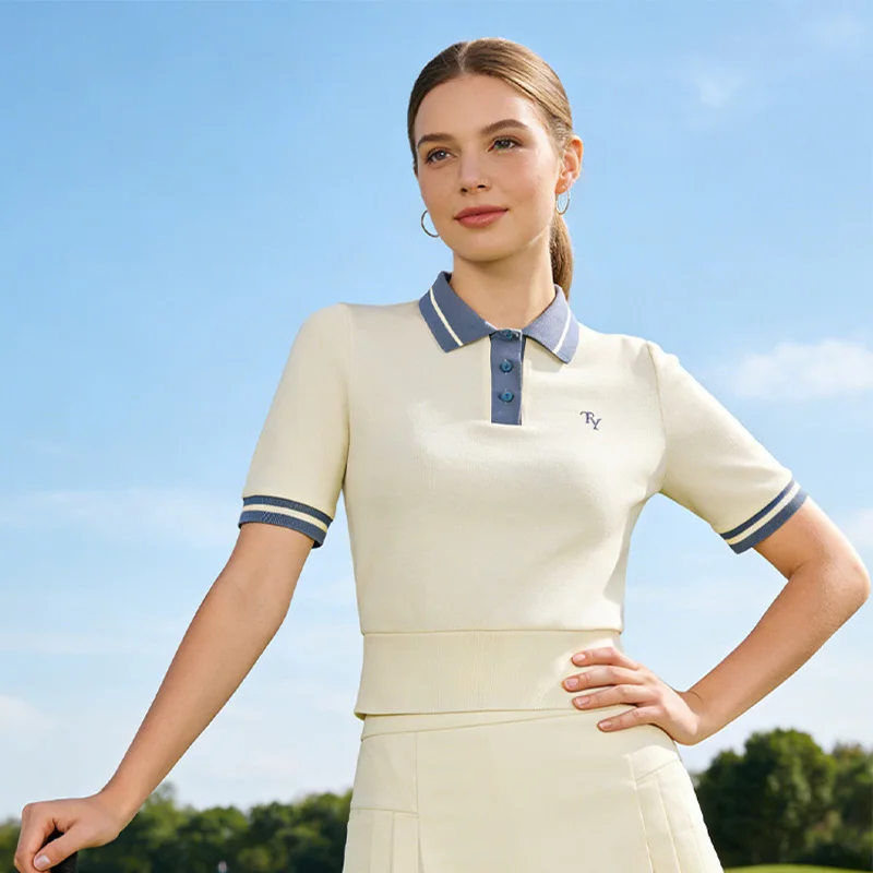 TTYGJ Golf Tennis Jersey Women Golf Polo Shirt Sporty Casual Short Top Ladies Breathable Short-sleeve Shirts Slim Golf Clothes - view 3