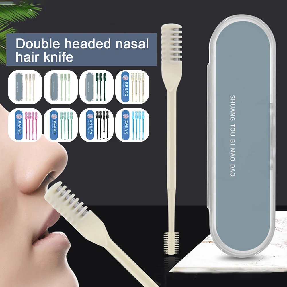360° Rotating Nose Hair Trimmer Nostril Cleaning Scissors Double Sided Nose Hair Knife Manual Nostril Cleaning Nose Hair Razors