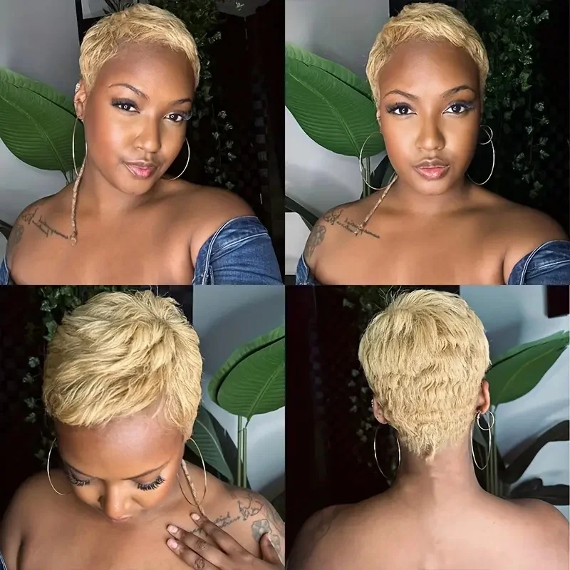 27 Short Pixie Cut Wig Human Hair Brazilian Human Hair Wigs for Women