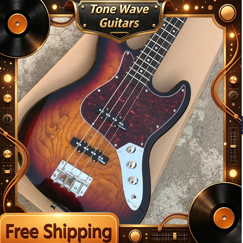 High Quality Limited Time Special Offer Special Offer Sunburst Jazz Bass Electric Bass J Pickups Alder Body  Free Shipping
