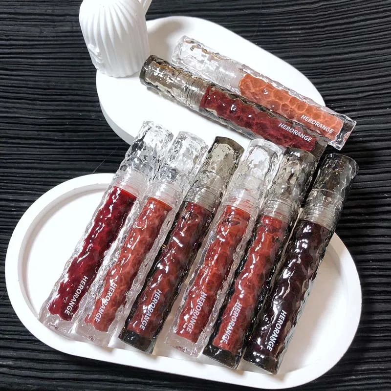 HERORANGE Glacier Rock Mirror Water Glazed Lip Glaze spendet Feuchtigkeit und bildet einen Film, der nicht leicht verblasst. – Detail 10