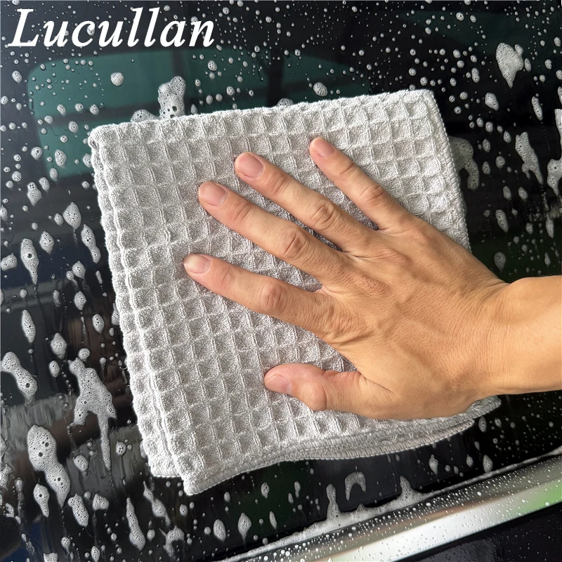 Lucullan 40x40 см 400GSM Премиум 3D полые сетки вафельное плетеное полотенце из микрофибры