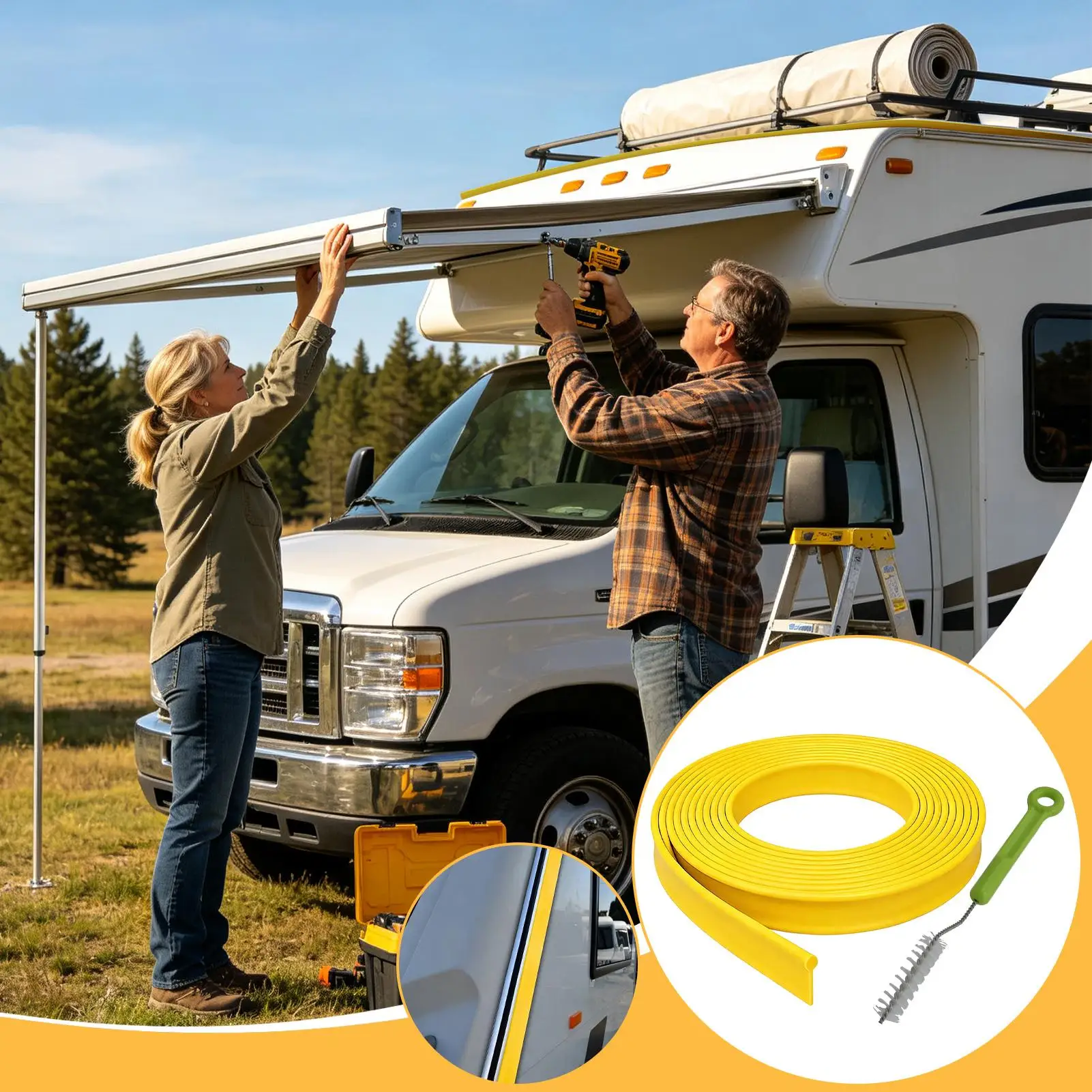 Awning Rail Strip For Rv 33ft Weather-Resistant Cut To Size Caravan Awning Track Strip For Motorhome Camper Campervan Commercial