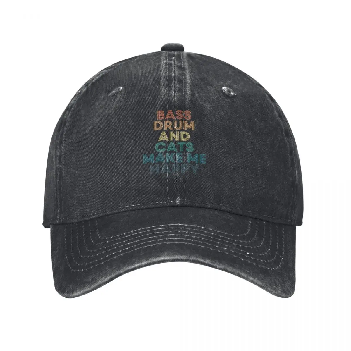 

Bass drum And Cats Make Me Happy Baseball Cap Beach cute western Hat Caps Women Men's